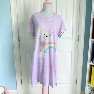 Blackmilk Kitticorn Vs Galaxy Pastel Nightie Oversized Sleep Shirt Dress